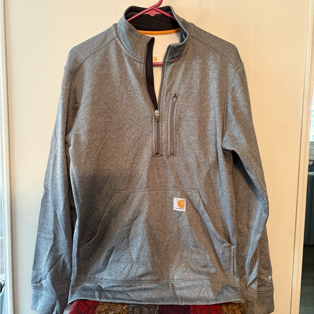Carhartt Heather Gray PulloverQuarter zip with‎ Logo sz small